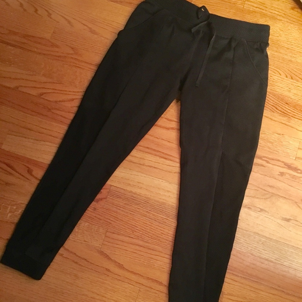 Fabletics Black Joggers with mesh panels